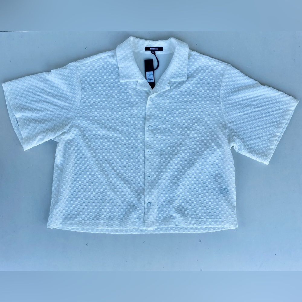 Nova Men White Oversized Short Sleeve Shirt Casual NEW Size XXL